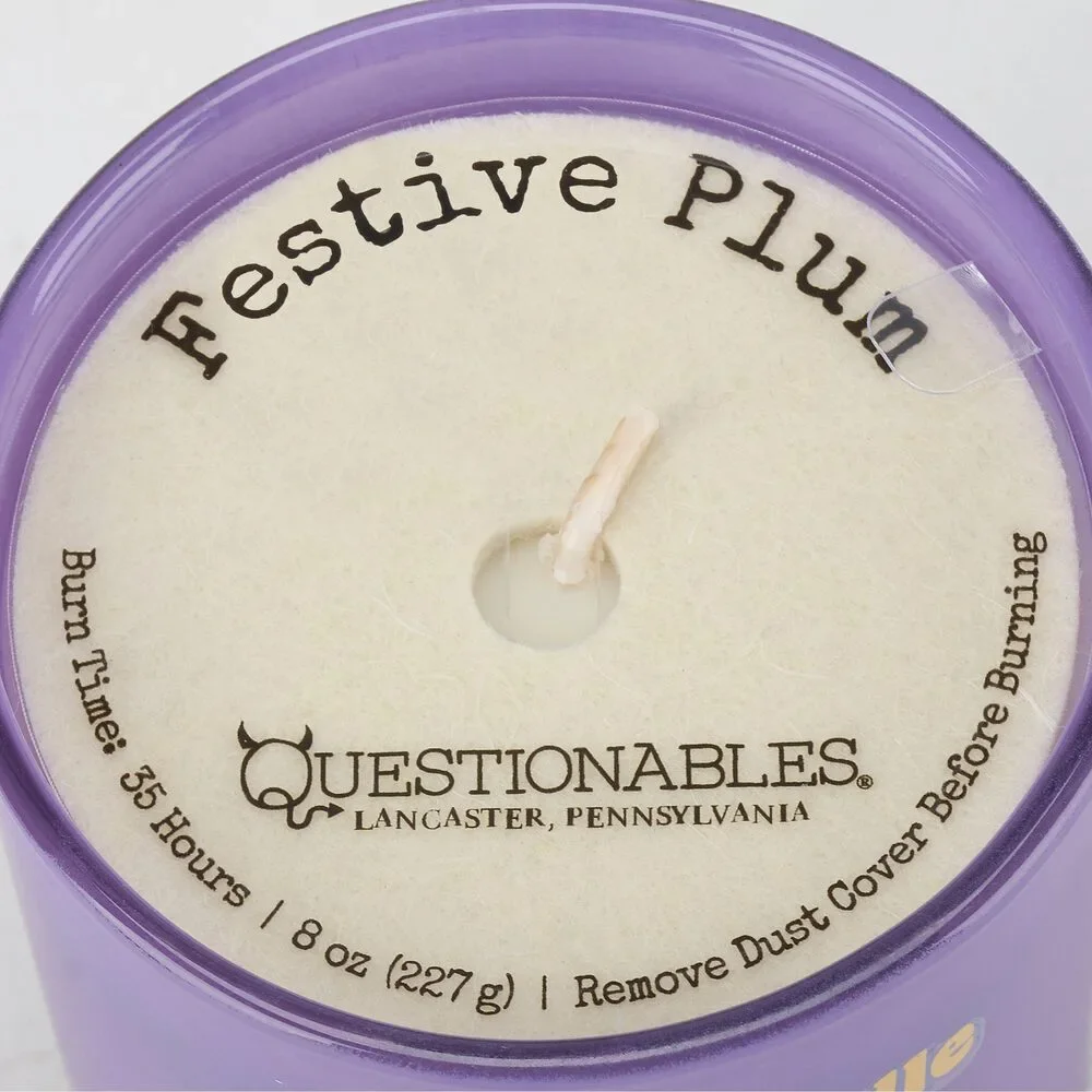 This Candle Smells Great Soy Candle | Festive Plum Scent | Purple Glass | 35hr